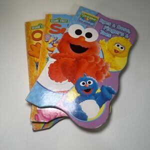 Sesame Street Board Book Set Elmo Zoe Bert Ernie Opposites Seasons 3 Books